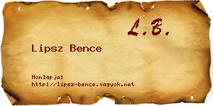 Lipsz Bence névjegykártya